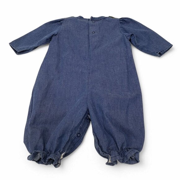 Buster Brown Girls Vintage Denim Romper Tapestry Vest Baby Size 3-6 Months - Picture 2 of 11